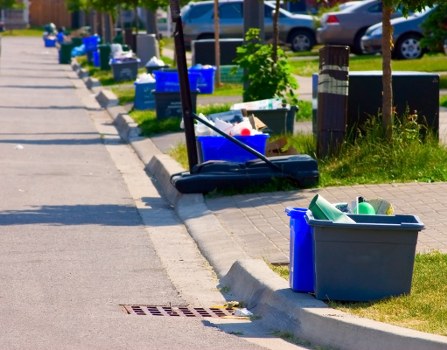 Recycling construction materials at a facility