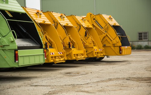 Sorted demolition materials ready for recycling