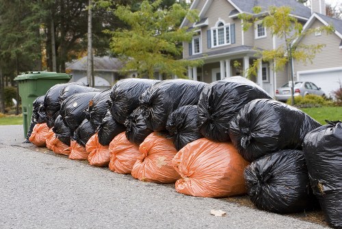Construction waste being transported for disposal