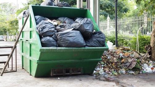 Clean and organized site with hired skip in Shepherds Bush